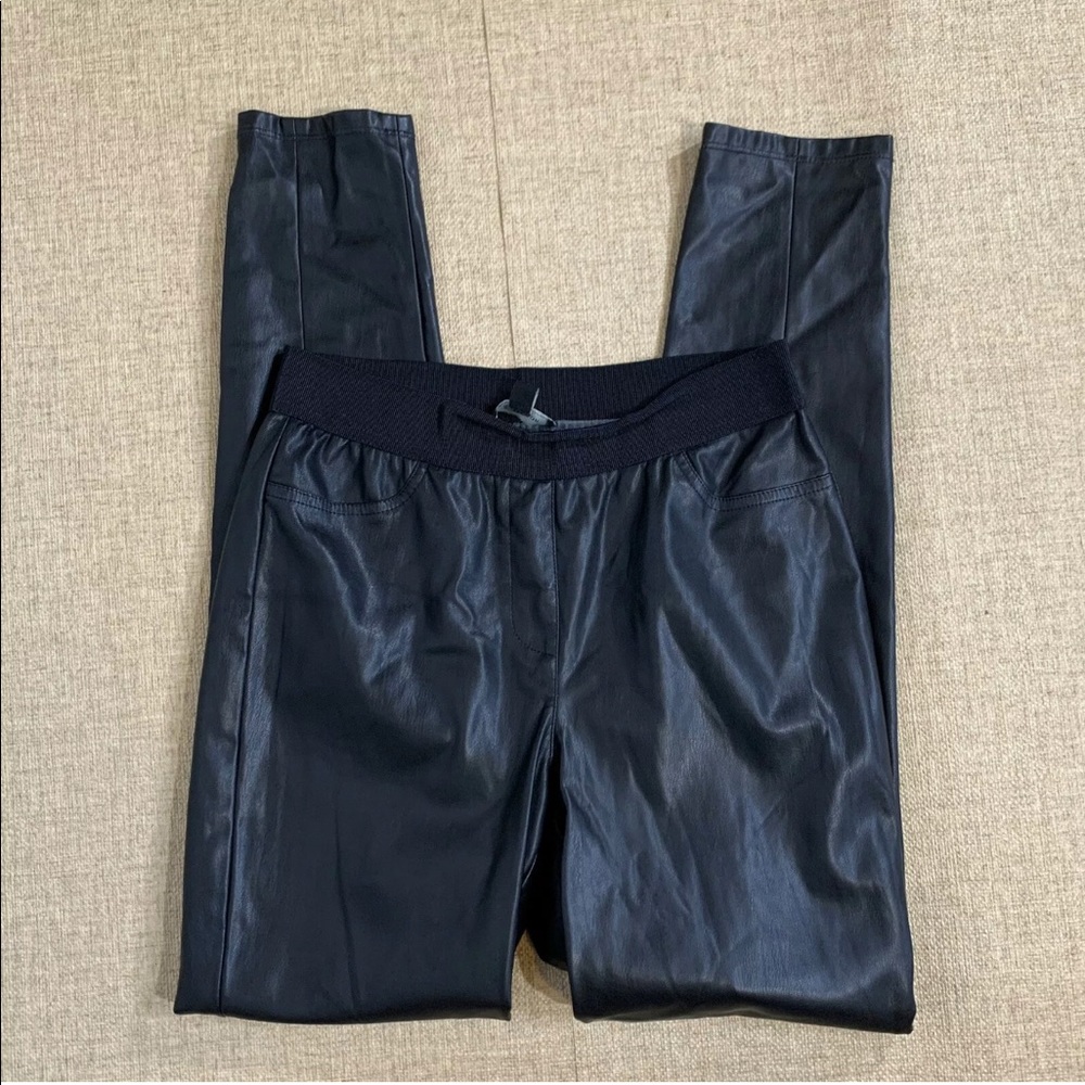 Ann Taylor Black skinny Faux Leather Legging Sz 8